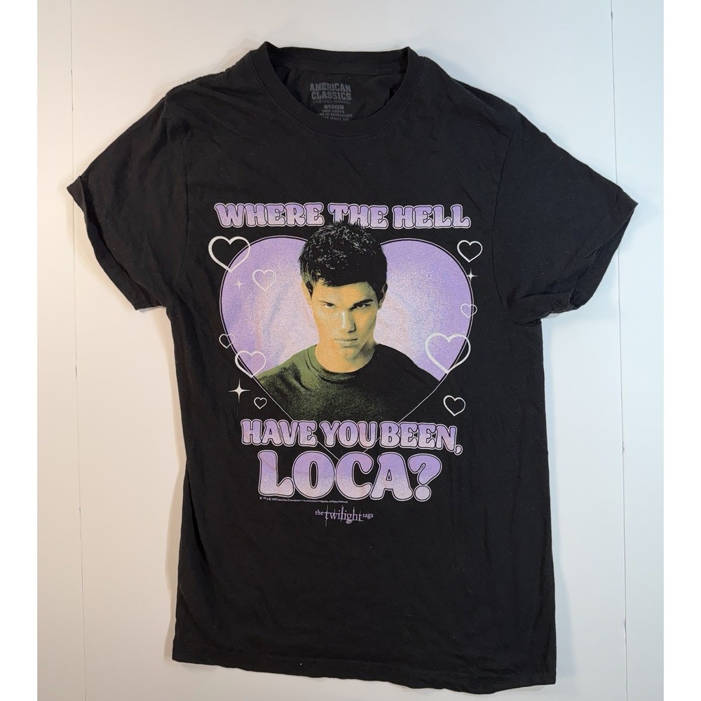 Twilight Jacob Black Loca Shirt Movie Graphic Tee Womens Medium Black